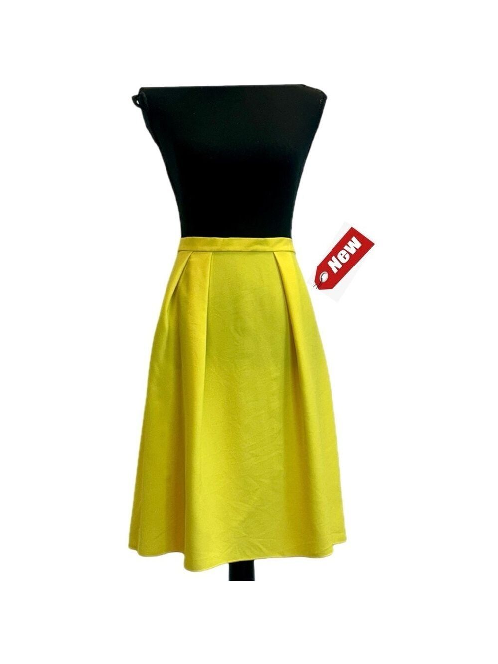 Clover Canyon bright yellow pleated A-line skater skirt Sz XS NWT